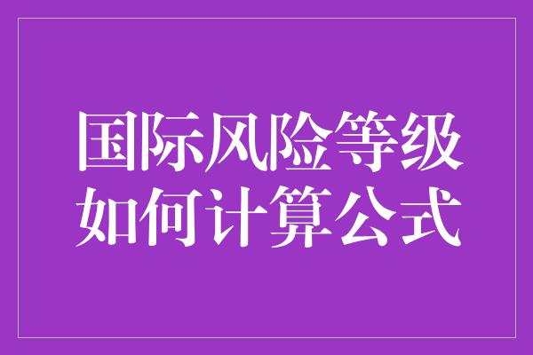 国际风险等级如何计算公式