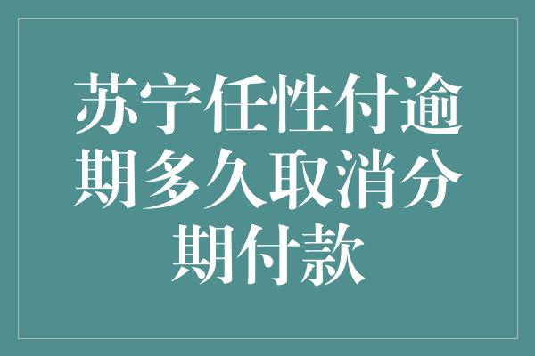 苏宁任性付逾期多久取消分期付款